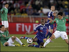 मैक्सिको से हारी पूर्व चैम्पियन फ़्रांस