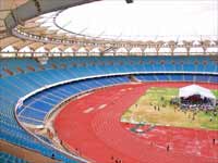 राष्ट्रमंडल खेल: नेहरू स्टेडियम की फॉल्स सीलिंग धाराशायी