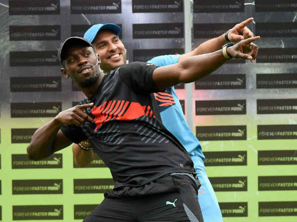 क्रिकेट की पिच पर भी चला बोल्‍ट का जादू, युवराज को दी मात