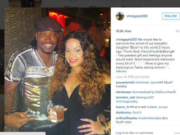 तो इसलिए गेल ने अपनी लविंग बेटी का नाम 'ब्लश' रखा है?