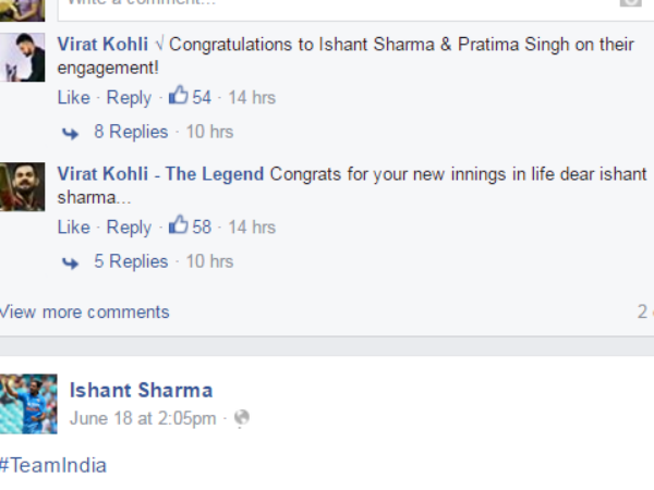 Ishant Sharma gets engaged, trolled by Rohit Sharma