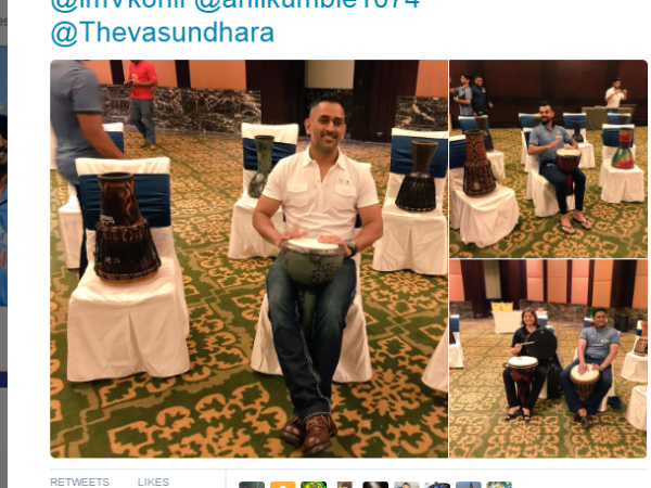 Video: कुंबले के बॉन्डिंग सेशन में ड्रम बजाते नजर आये धोनी-कोहली