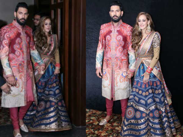 तस्‍वीरों में देखें युवराज-हैजल का ग्रैंड रिसेप्शन, कितनी जंंच रही है ये जोड़ी