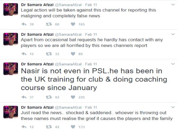 क्रिकेटर नासिर की पत्नी बोलीं- पाक मीडिया फैला रहा गलत खबरें