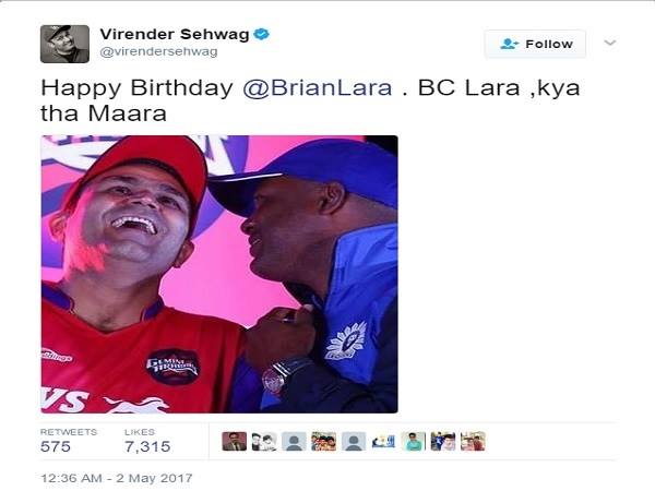 सहवाग ने बर्थडे विश में क्या लिखा था?