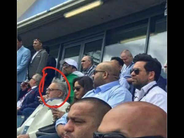 भारत-पाक मैच के दौरान स्‍टेडियम में देखे गए 'भगोड़े' माल्‍या