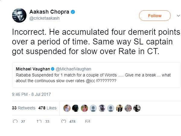 चोपड़ा का ट्वीट