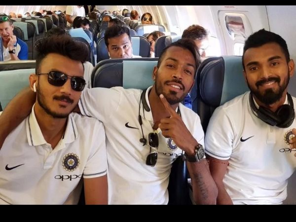 india vs australia: Hardik Pandya, Kl Rahul And Akshar Patel Have Fun In The Flight