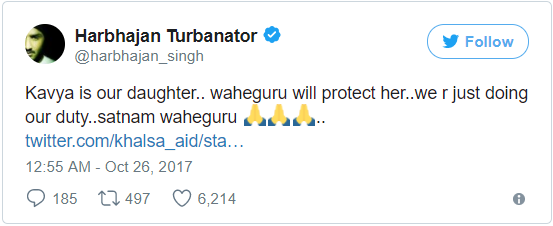 हरभजन ने कहा- काव्या हमारी बच्ची है