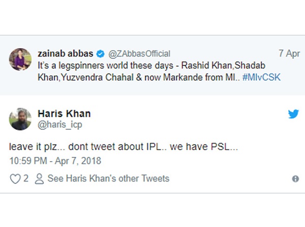 zainab abbas trolled after admiring mayank markande