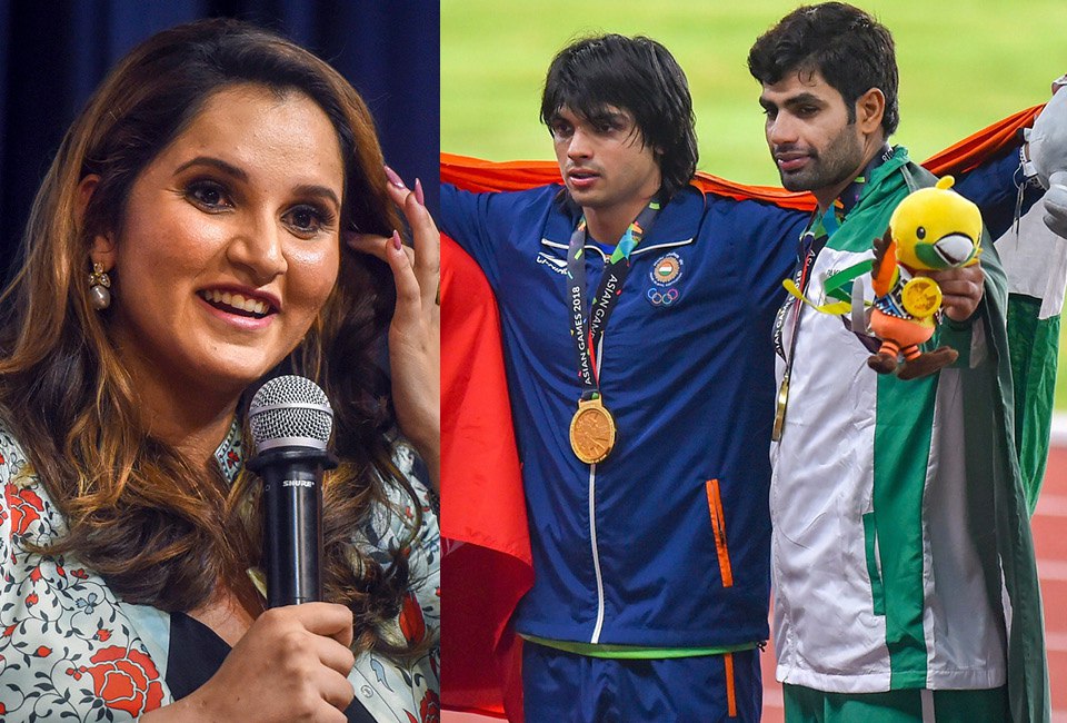 एशियन गेम्सः नीरज चोपड़ा ने पाकिस्तानी खिलाड़ी को लगाया गले तो सानिया मिर्जा ने कही ये बड़ी बात