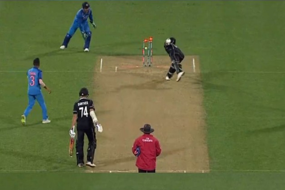 VIDEO: पलक झपकते ही धोनी ने किया नीशम को रन आउट, ICC भी हुआ हैरान