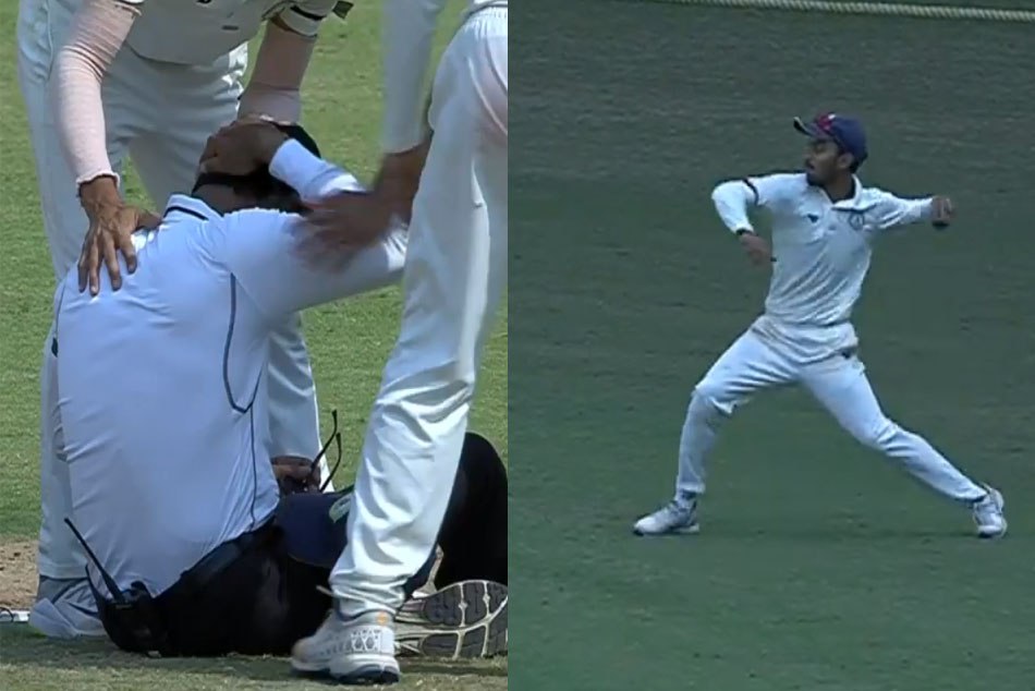 VIDEO: जब Irani Cup में अंपायर नंदन के सिर पर लगी गेंद, बाल-बाल बचे