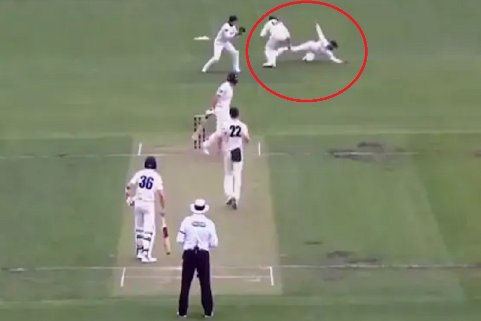 VIDEO: विकेट के पीछे दिखी फिल्डरों की जुगलबंदी, असंभव कैच लेकर बल्लेबाज को भेजा पवेलियन