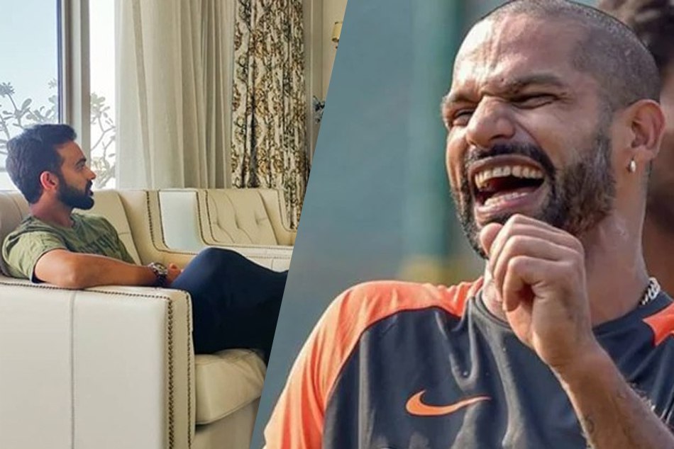 अजिंक्य रहाणे ने पोस्ट की 'टीवी देखते' हुए तस्वीर तो शिखर धवन ने किया ट्रोल