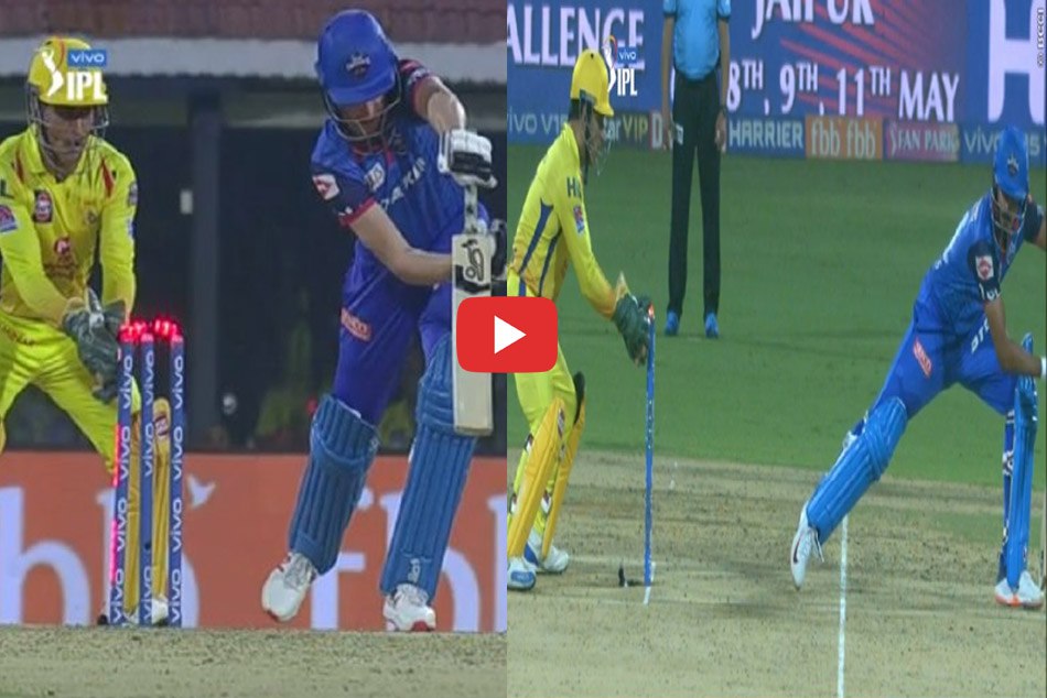 IPL 2019 : धोनी ने 3 गेंदों में किया दो खिलाड़ियों को स्टंप आउट, VIDEO हुआ वायरल