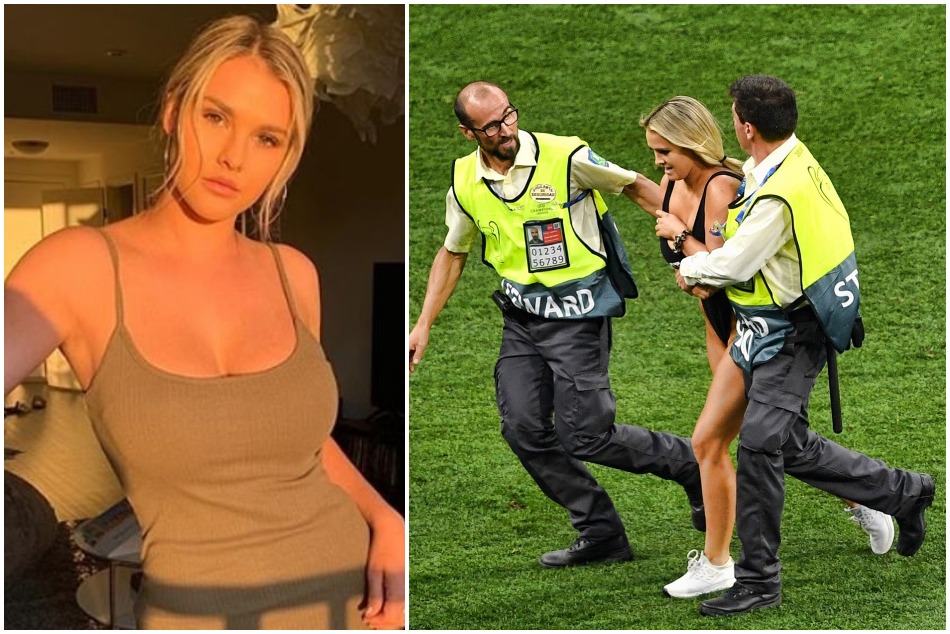 VIDEO: चैंपियंस लीग फाइनल में स्विमसूट पहन मैदान में घुसी मॉडल, पॉर्न साइट को किया प्रमोट