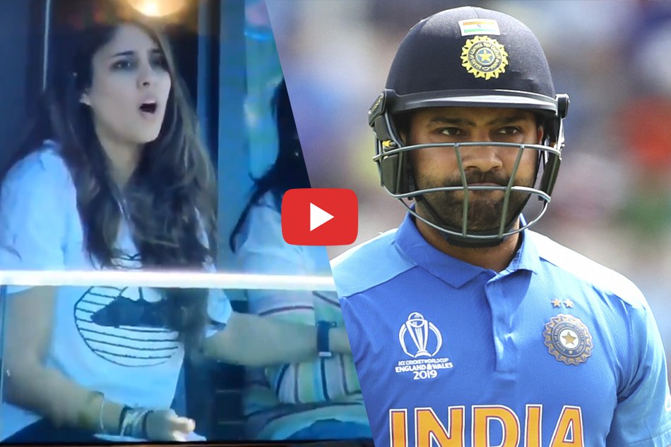 VIDEO : रोहित शर्मा के आउट होने पर कुछ ऐसा था रितिका का 'रिएक्शन'