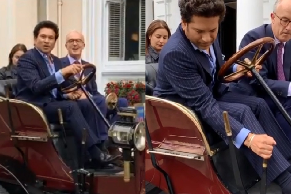 119 साल पुरानी कार चलाते नजर आए सचिन, शेयर किया वीडियो