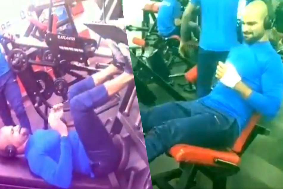 हाथ में प्लास्टर लगे होने के बावजूद चोटिल शिखर ने जिम में मचाया धमाल, VIDEO वायरल