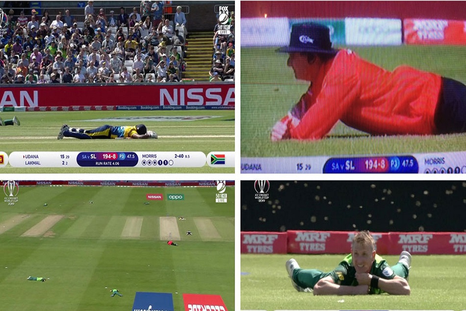 चल रहा था मैच तभी अचानक हुआ कुछ ऐसा, जमीन पर ही लेट गए सभी खिलाड़ी और अंपायर