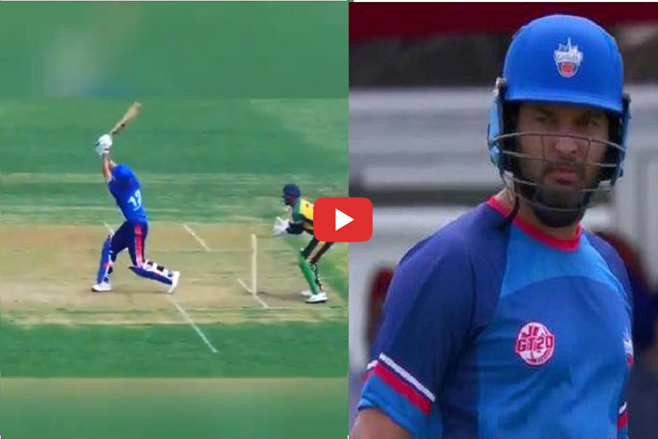 कनाडा टी20 लीग के पहले ही मैच में अजीबोगरीब तरीके से आउट हुए युवराज, VIDEO वायरल