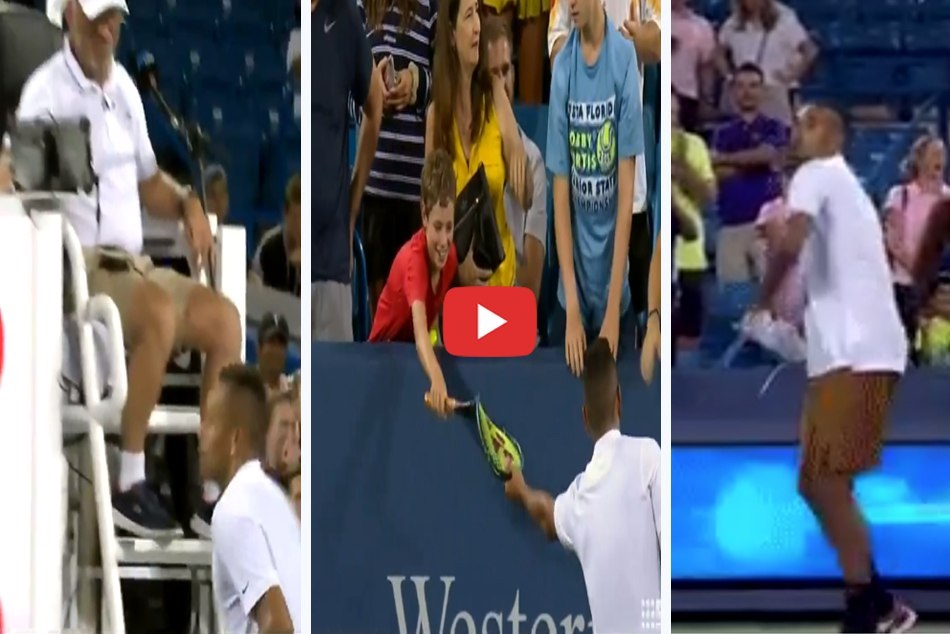 VIDEO : निक किर्गियोस ने खोया आपा, हार के बाद तोड़े रैकेट और दर्शकों पर फेंका जूता