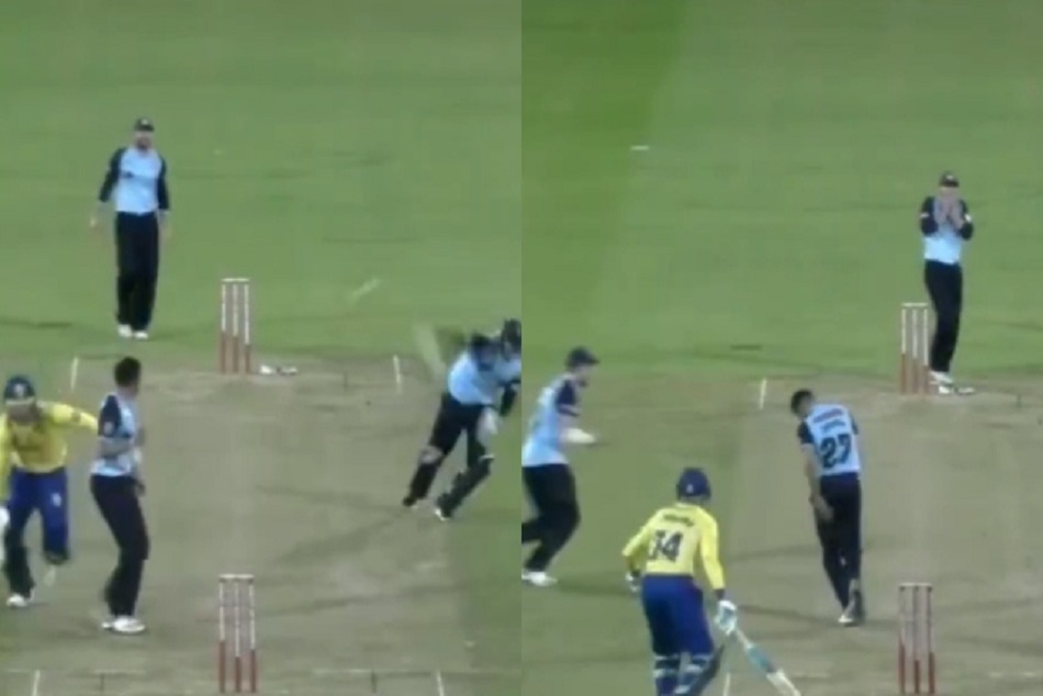 VIDEO देख नहीं रूकेगी हंसी, तेज थ्रो लगा ऐसी जगह कि यूं भागता फिरा गेंदबाज