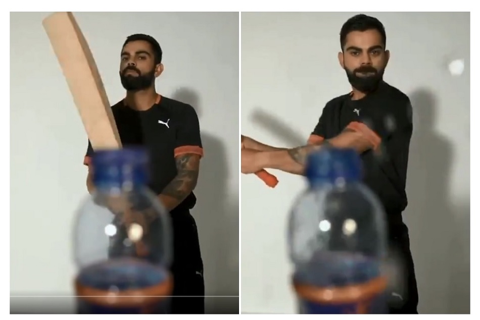 VIDEO: विराट कोहली ने भी पूरा किया बॉटल कैप चैलेंज, रवि शास्त्री ने ऐसे की मदद