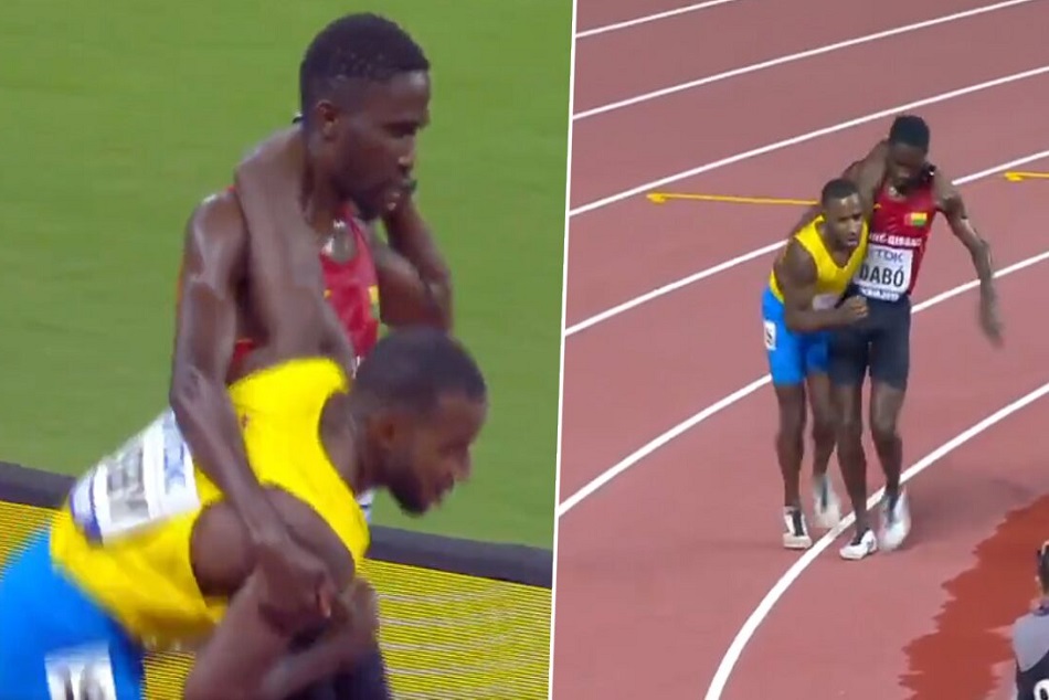 ट्रैक पर गिर गया धावक, दूसरे ने उठाकर पार कराई फिनिश लाइन, देखें वीडियो