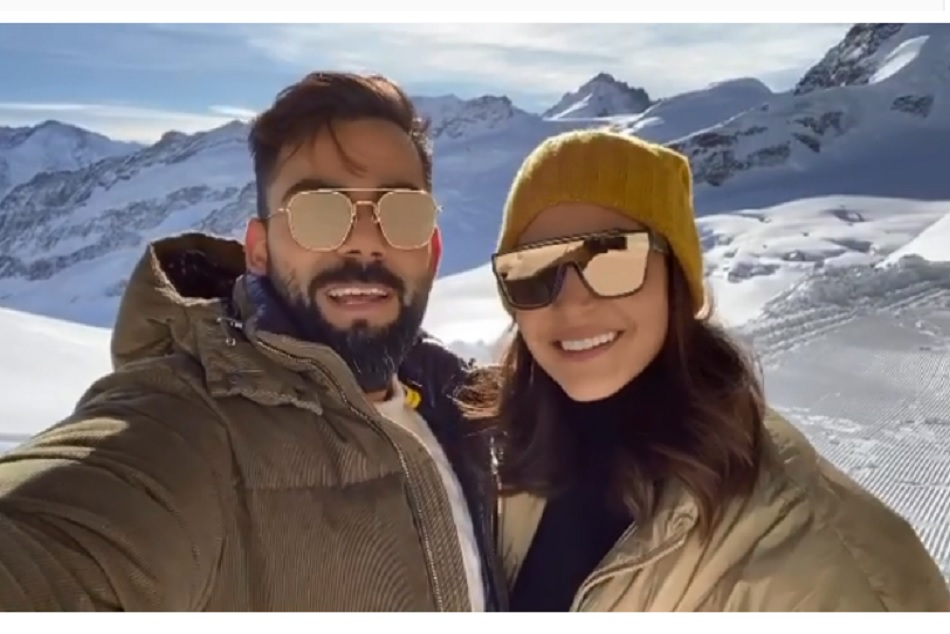 विराट कोहली-अनुष्का शर्मा ने दी स्विट्जरलैंड से नए साल की बधाई, देखें VIDEO