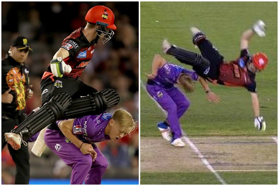 रन लेते समय बल्लेबाज के साथ हुआ बड़ा हादसा, देखते ही सबके उड़ गए होश