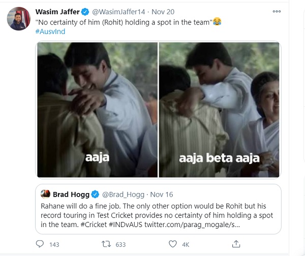 जाफर ने हॉग को ट्रोल किया- आजा बेटा आजा