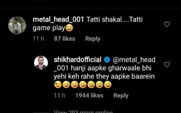 पलटकर अपने अंदाज में दिया गब्बर ने जवाब-