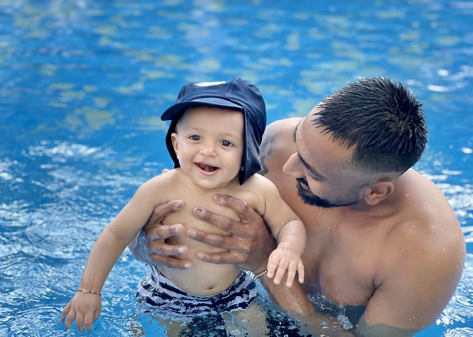 क्रुणाल पांड्या ने भतीजे अगस्त्य के साथ पूल में की मस्ती, डैडी पांड्या की उड़ाई हंसी