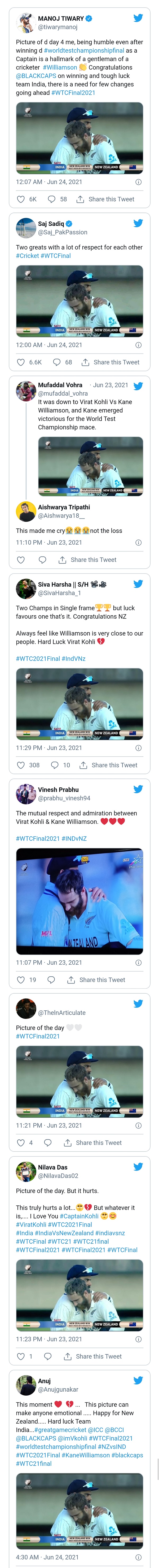 Virat Kohli and Kane Williamson hugging won hearts