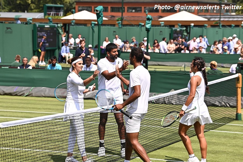 सानिया-मिर्जा-रोहन बोपन्ना की जोड़ी ने जीता ऐतिहासिक ऑल-इंडिया विंबलडन मुकाबला