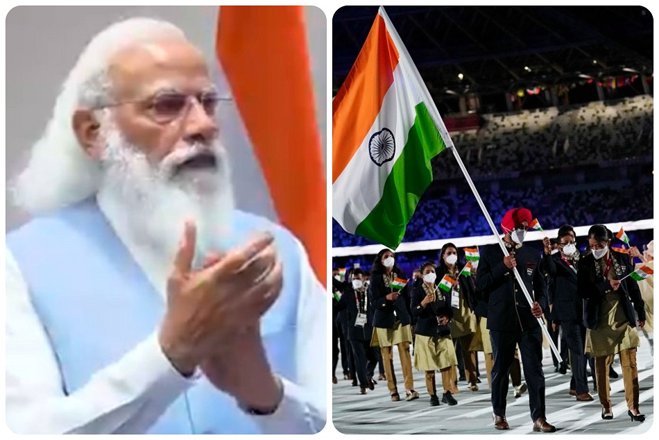 Tokyo Olympics : मैरीकॉम-मनप्रीत ने थामा तिरंगा, खड़े होकर PM मोदी ने बजाई तालियां