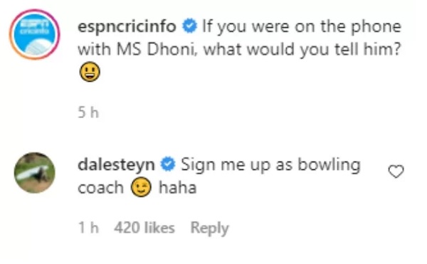 Dale Steyn tweets and shares his desire to be part of Indian bowling coach staff