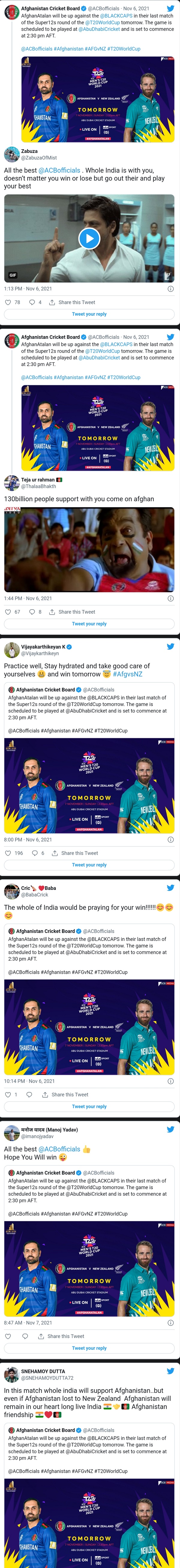 India fans supports Afghanistan against New Zealand