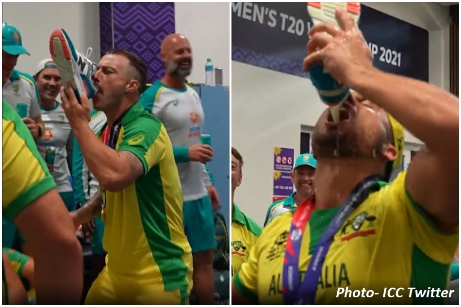 T20 World Cup: Australian cricket players drinking beer from shoes, what is this tradition