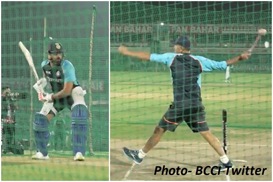 Rahul Dravid throwdown to Rohit Sharma in Team India practice session ahead of 1st T20I vs New Zealand