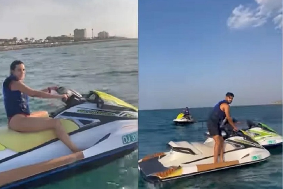 समुद्र की लहरों में मस्ती करती दिखीं नताशा, किशन और अय्यर कूदे