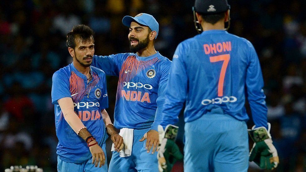 युजवेंद्र चहल, विराट कोहली, एमएस धोनी