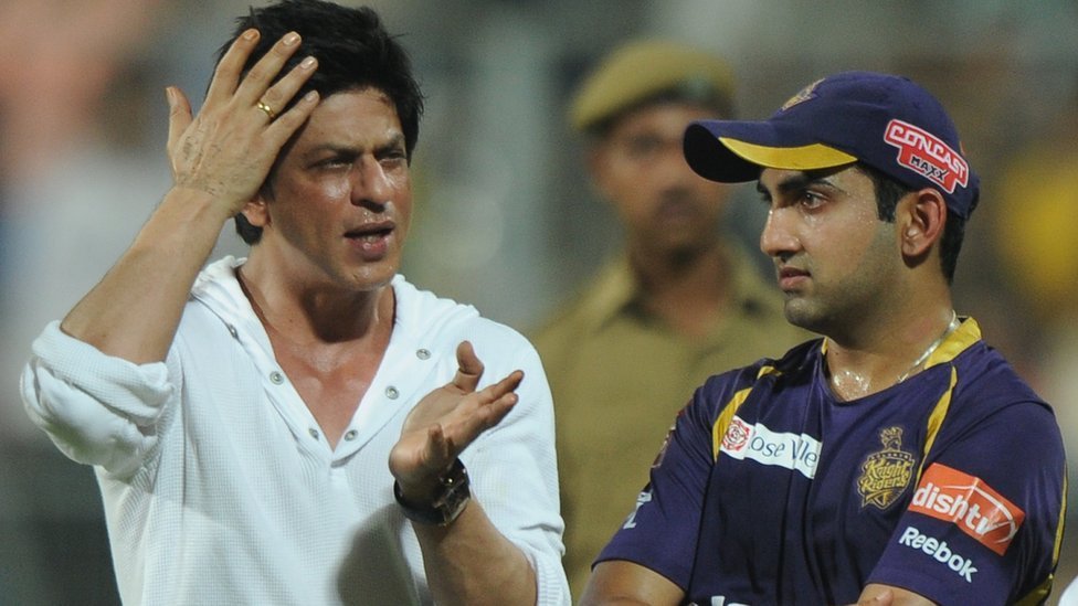 के के आर के मालिक शाहरुख ख़ान के साथ गौतम गंभीर